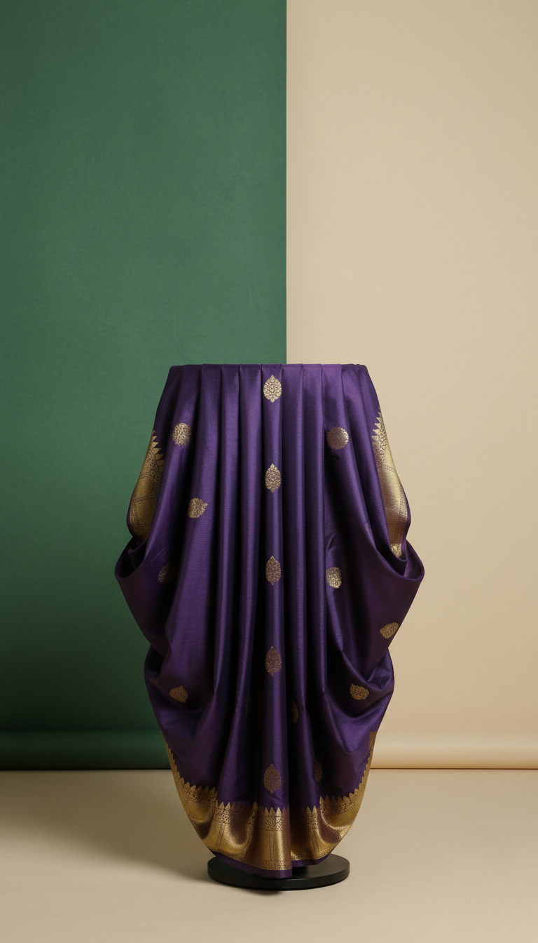 Banarasi Silk Saree - Midnight Blue
